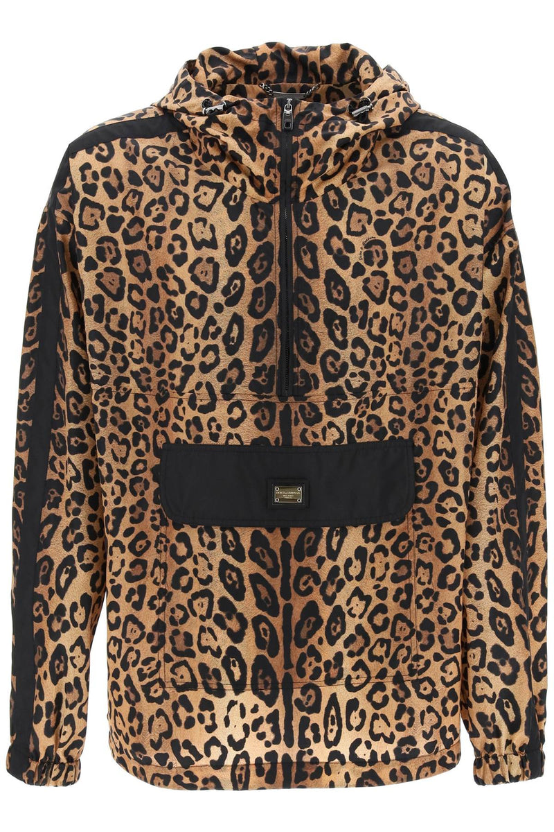 Dolce & Gabbana Men's "Leopard Print Nylon Anor