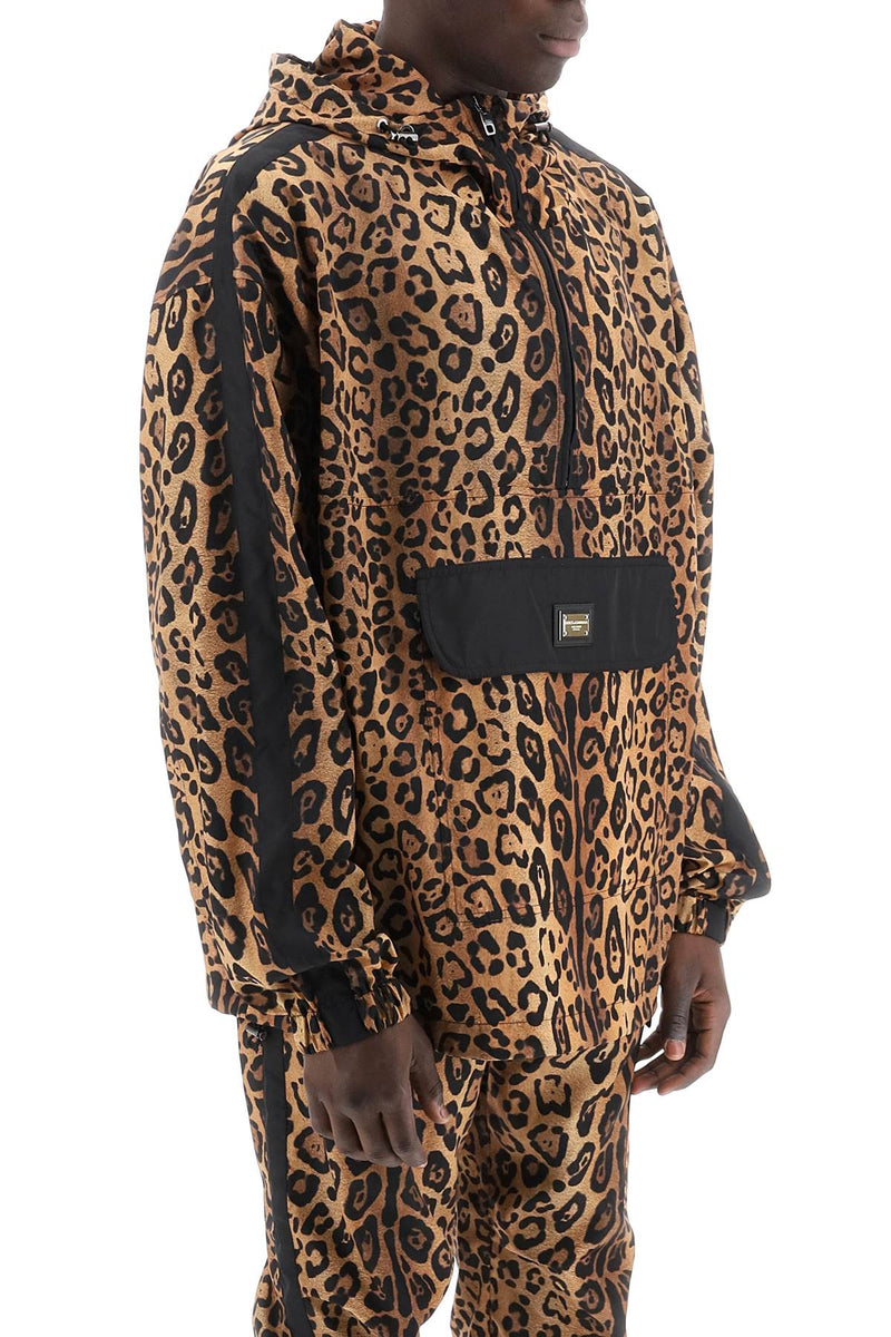 Dolce & Gabbana Men's "Leopard Print Nylon Anor