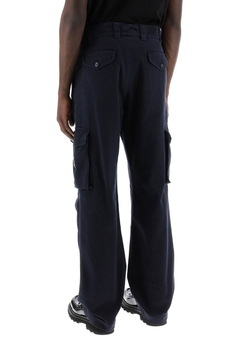 Dolce & Gabbana Men's Cargo Pants With Logo Plaque