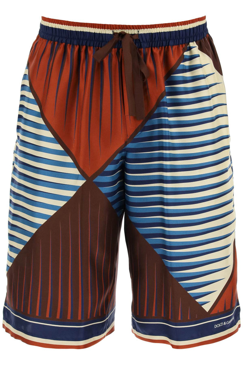 Dolce & Gabbana Men's Printed Silk Bermuda Shorts Set