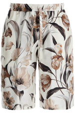 Dolce & Gabbana Men's Silk Bermuda Shorts With Floral Print Set