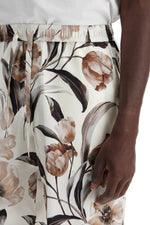 Dolce & Gabbana Men's Silk Bermuda Shorts With Floral Print Set