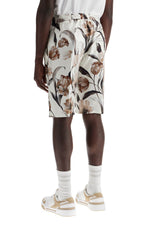 Dolce & Gabbana Men's Silk Bermuda Shorts With Floral Print Set