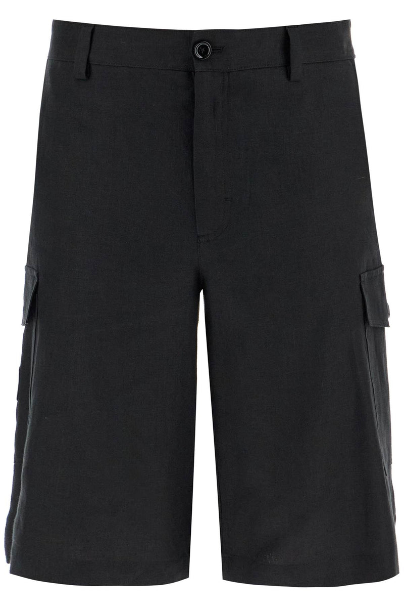 Dolce & Gabbana Men's Linen Cargo Bermuda Shorts For