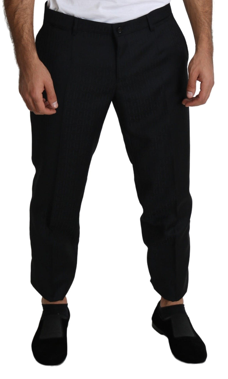 Dolce & Gabbana Elegant Black Virgin Wool Cropped Men's Pants