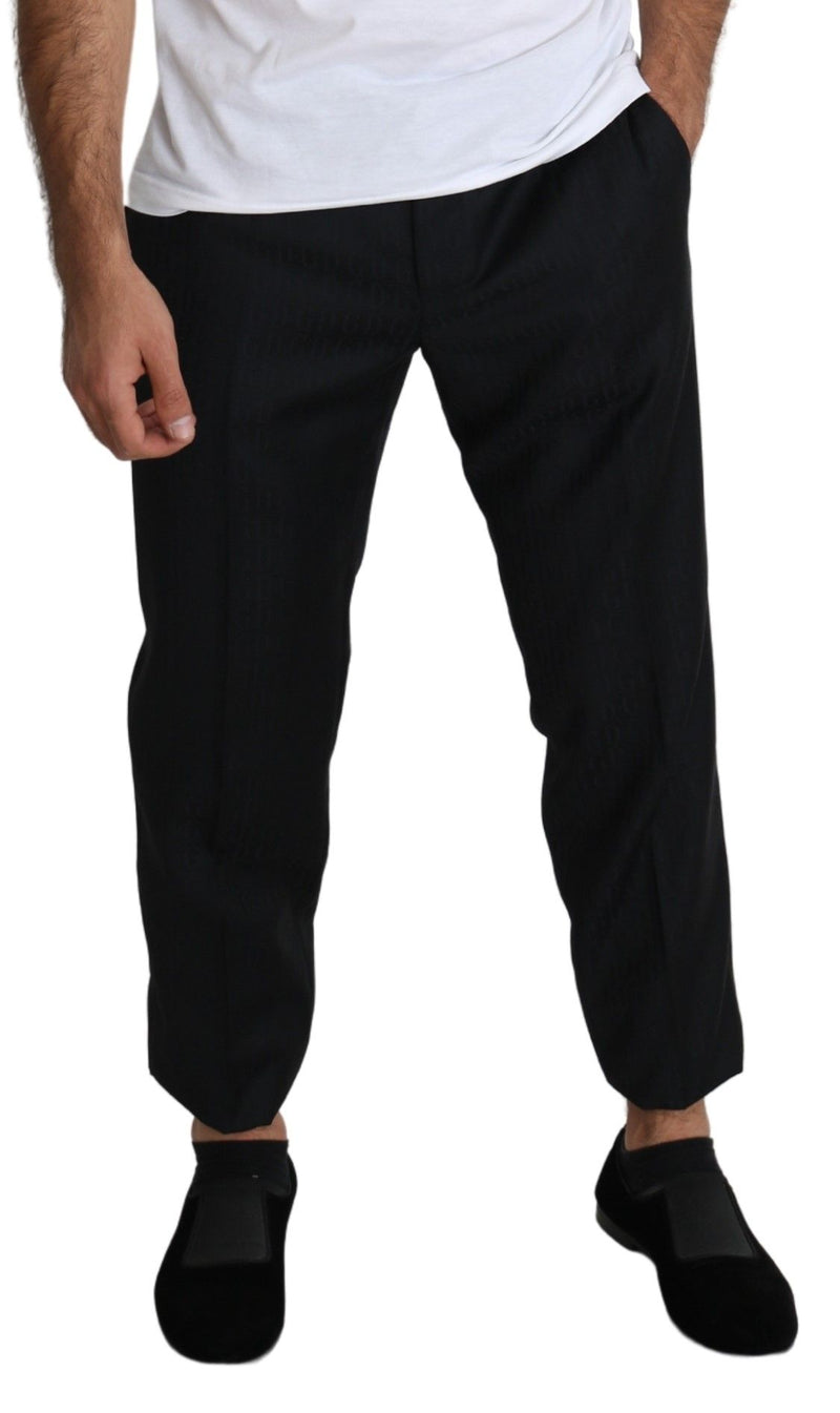 Dolce & Gabbana Elegant Black Virgin Wool Cropped Men's Pants