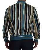 Dolce & Gabbana Multicolor Full Zip Silk Blend Men's Jacket