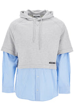 Moschino Men's Hybrid Sweatshirt With Shirt Bottom