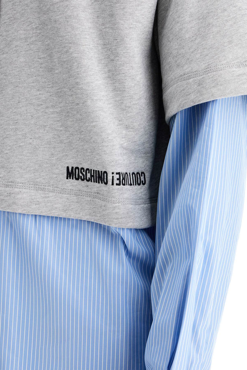 Moschino Men's Hybrid Sweatshirt With Shirt Bottom