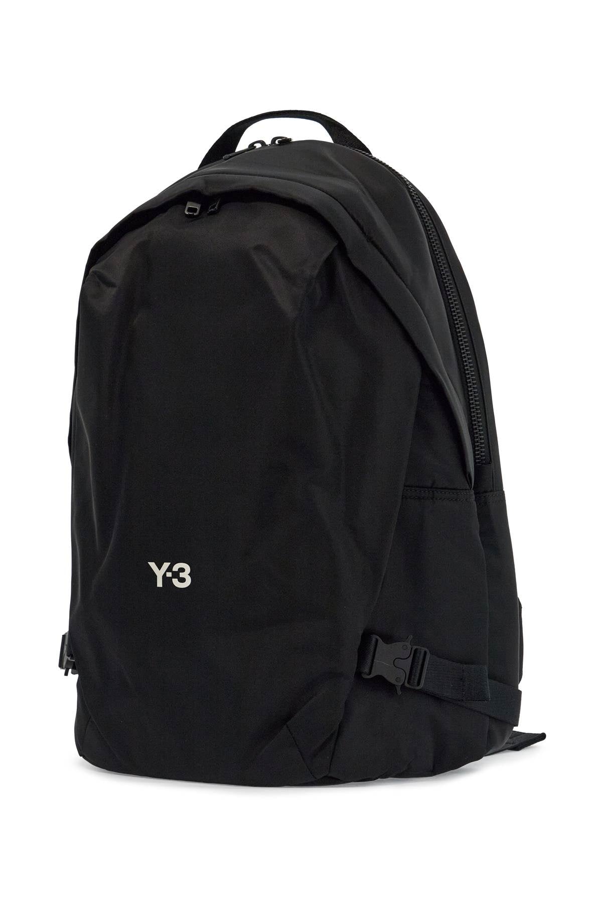 Y-3 Men's Black Minimalist Backpack In Recycled Polyester With Padded Straps