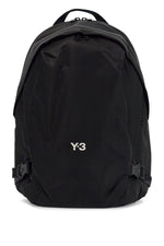 Y-3 Men's Black Minimalist Backpack In Recycled Polyester With Padded Straps