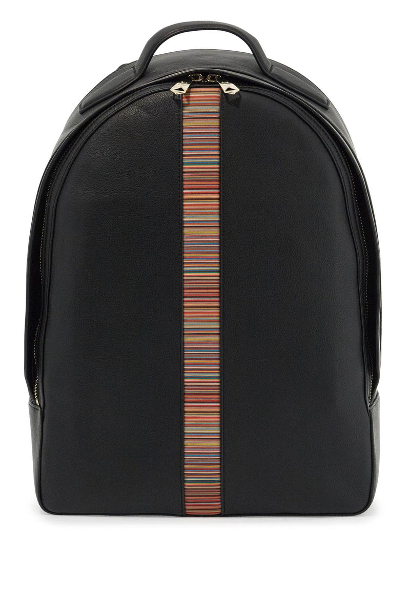 Paul Smith Men's "Signature Stripe Leather Backpack"