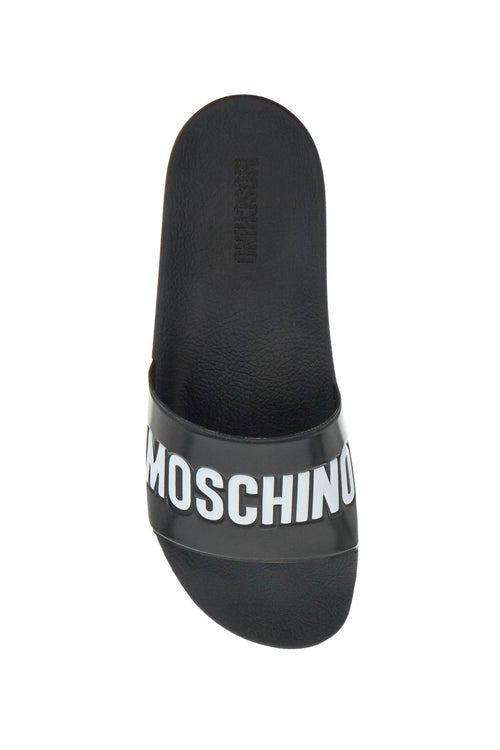 Moschino Men's Rubber Slides With Logo Branding