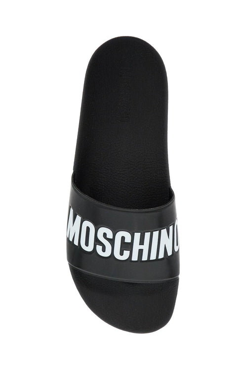 Moschino Men's Rubber Slides With Logo Branding