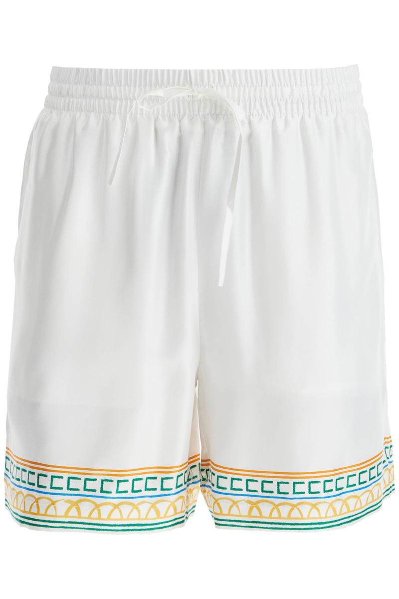 Casablanca Men's Silk Bermuda Shorts 'Crayon Temple