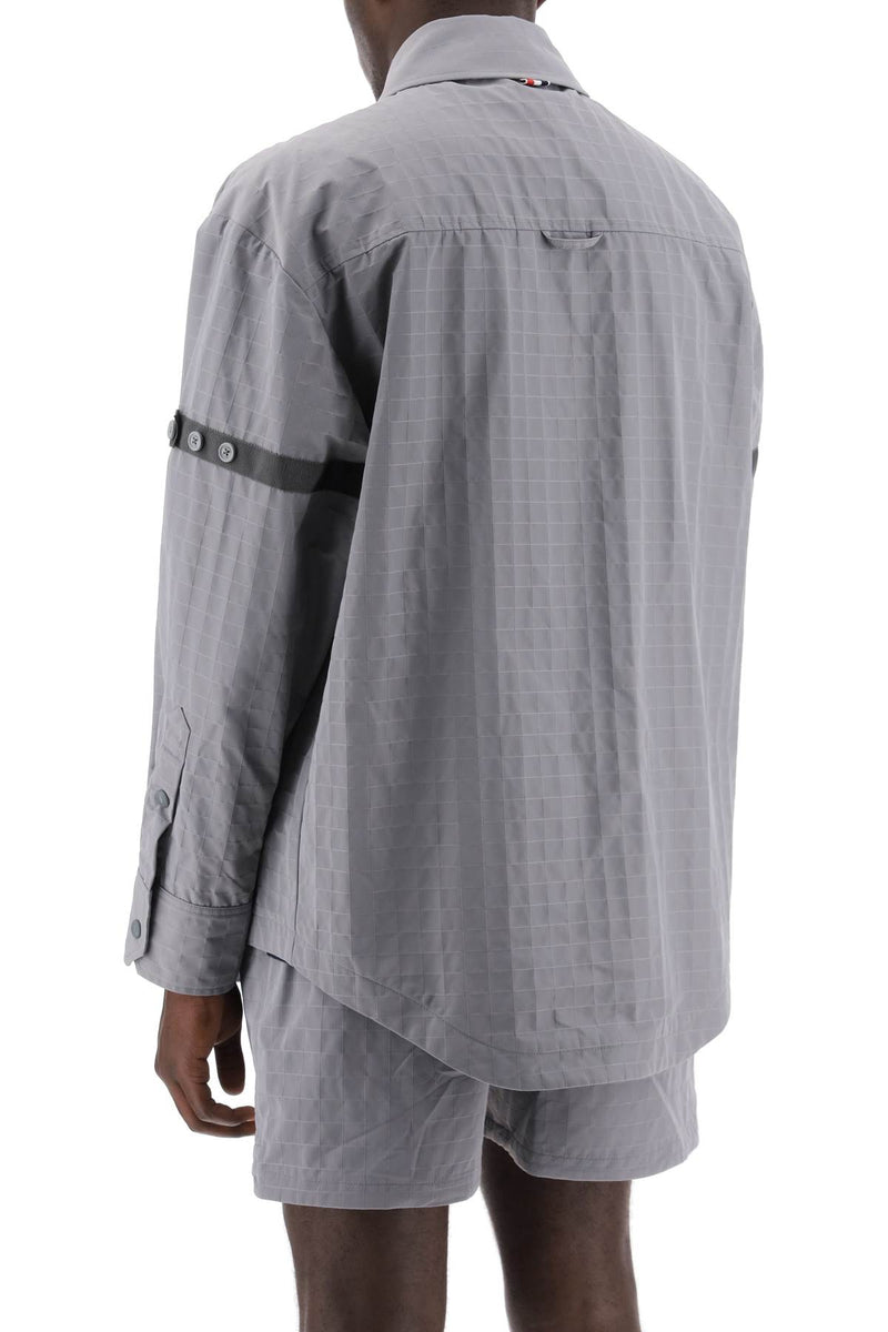 Thom Browne Men's Nylon Ripstop Overshirt In