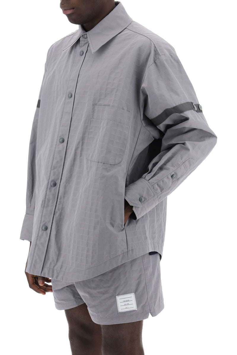 Thom Browne Men's Nylon Ripstop Overshirt In