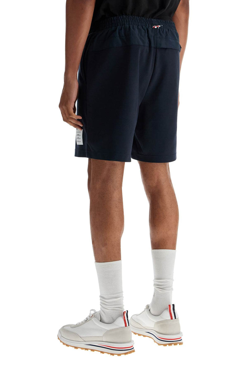 Thom Browne Men's Navy Combo Mid Thigh Ripstop And Wool Shorts