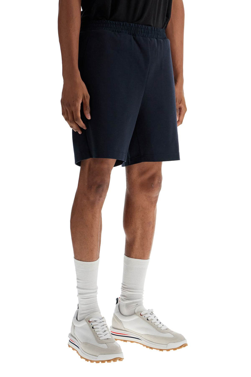 Thom Browne Men's Navy Combo Mid Thigh Ripstop And Wool Shorts