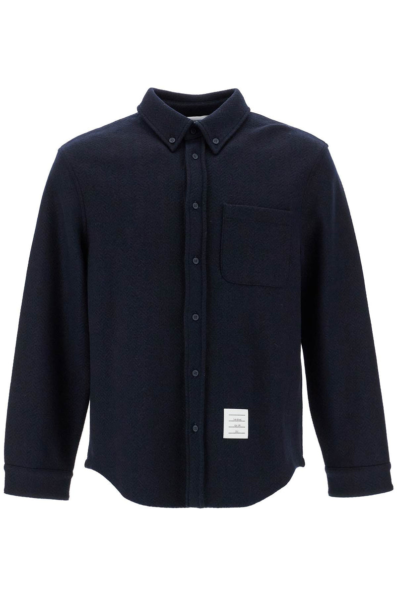 Thom Browne Men's Herringbone Wool Blend Overshirt