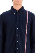 Thom Browne Men's "Button-Down Overshirt In Knit With Tricolor