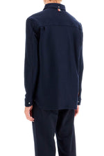 Thom Browne Men's "Button-Down Overshirt In Knit With Tricolor