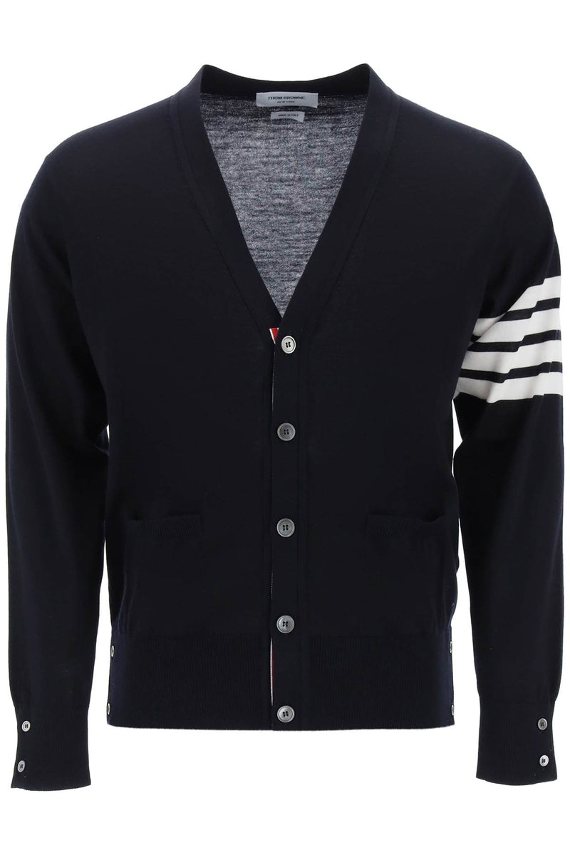 Thom Browne Men's Merino Wool 4-Bar Cardigan