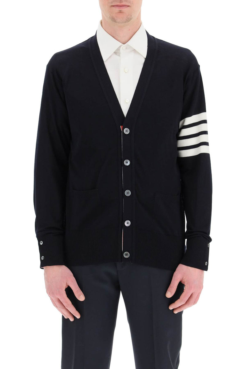 Thom Browne Men's Merino Wool 4-Bar Cardigan