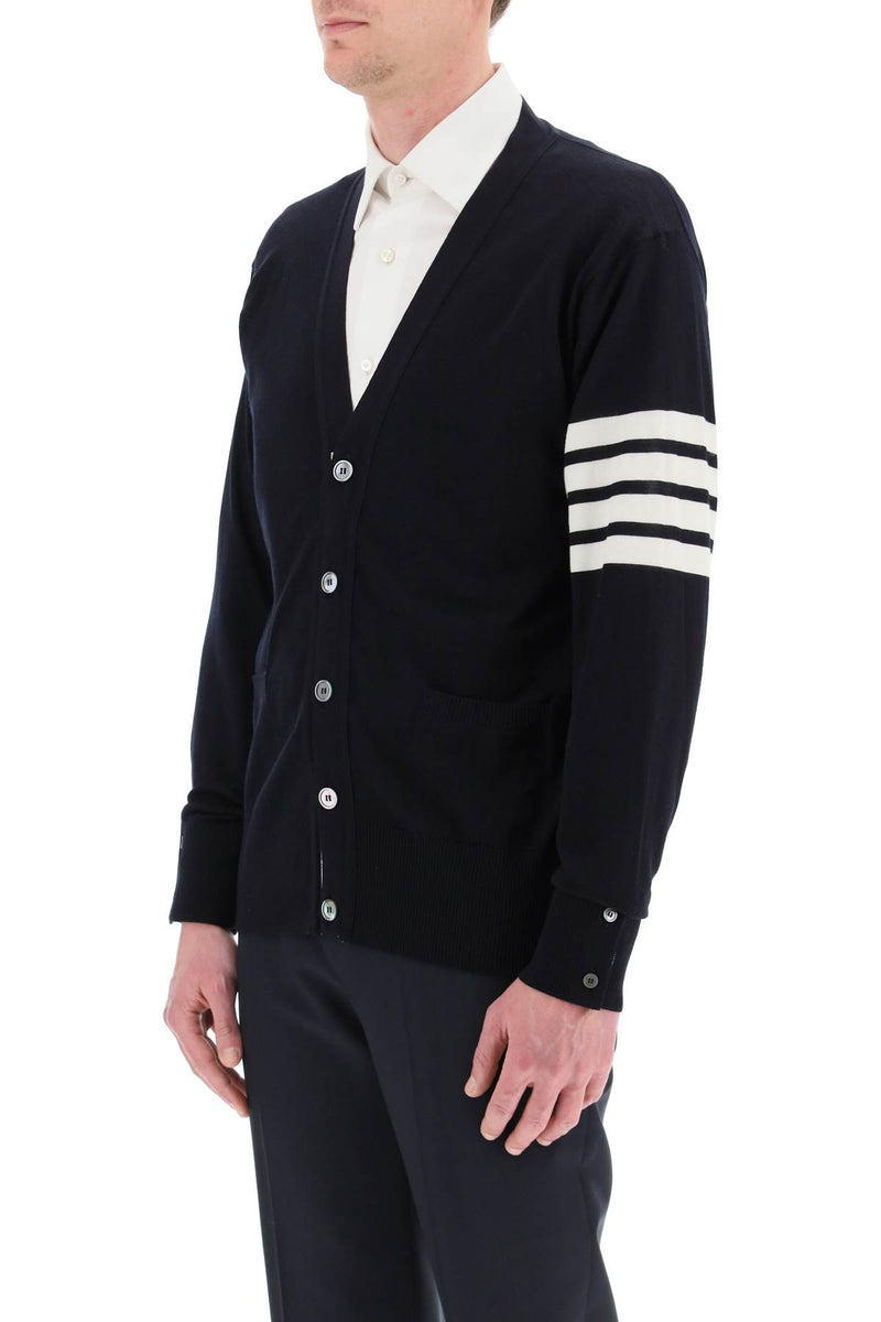 Thom Browne Men's Merino Wool 4-Bar Cardigan