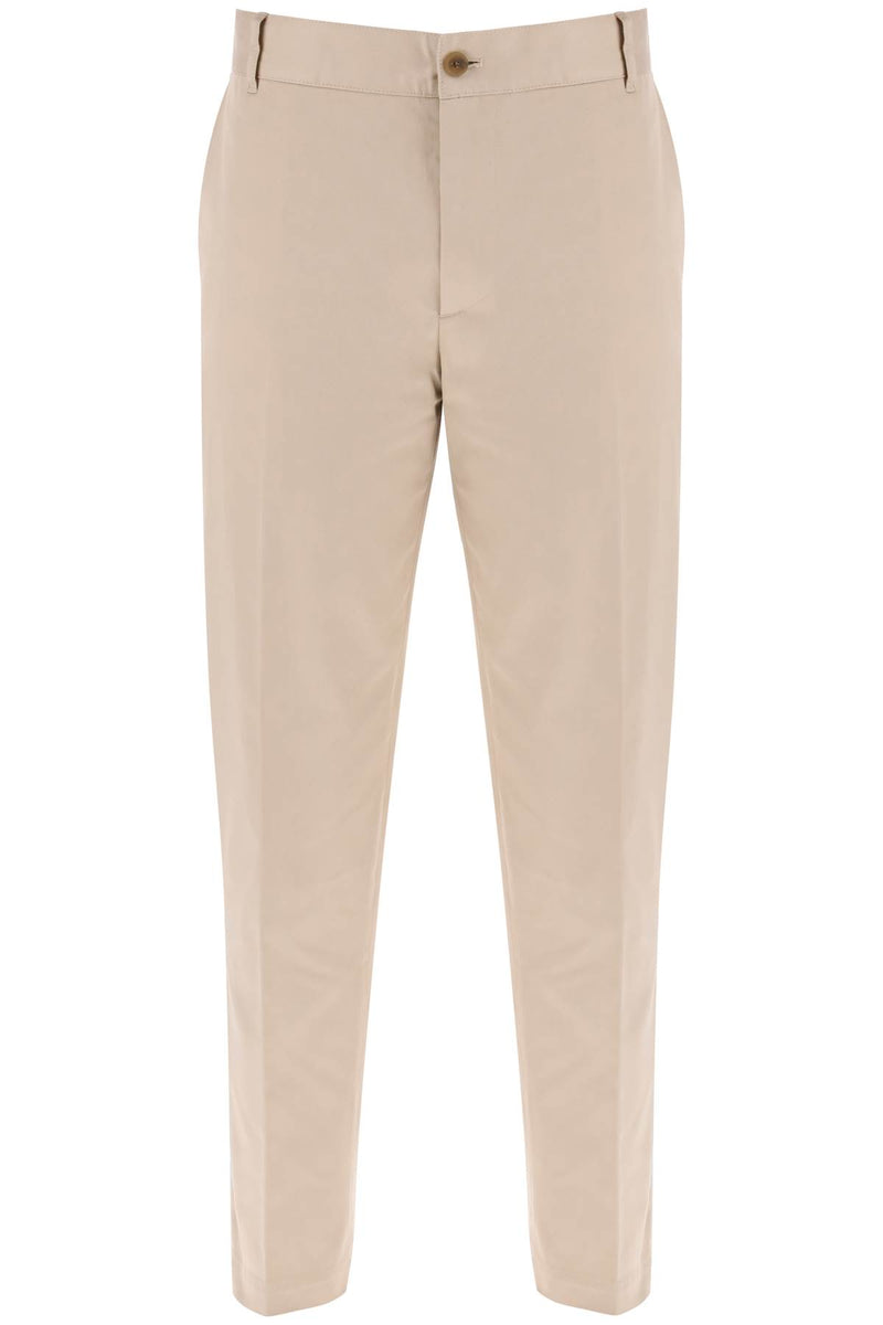 Maison Kitsune Men's Pantaloni Chino In Gabardina Di Cotone