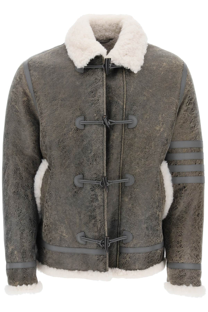 Thom Browne Men's Shearling Cropped Montgomery Jacket