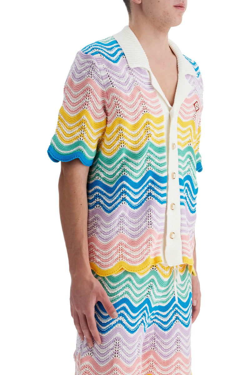 Casablanca Men's Gradient Wave Knit Shirt