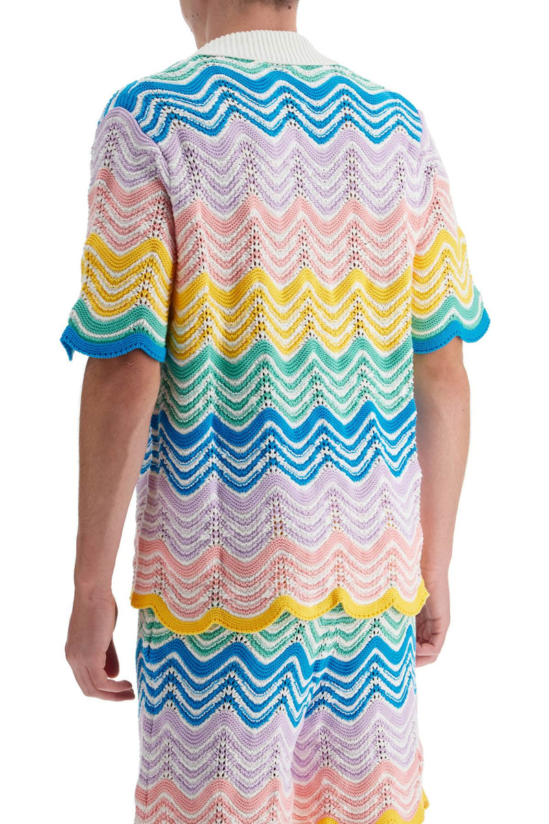 Casablanca Men's Gradient Wave Knit Shirt