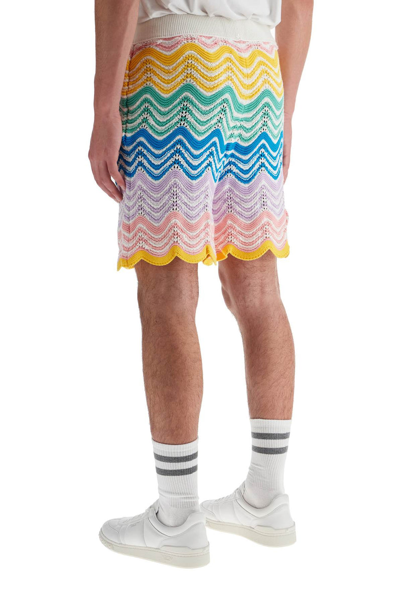 Casablanca Men's "Gradient Wave Knit Bermuda Shorts