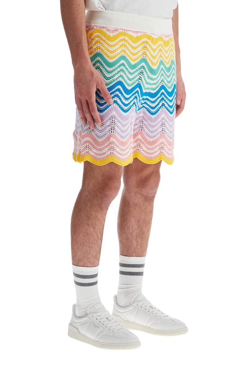 Casablanca Men's "Gradient Wave Knit Bermuda Shorts