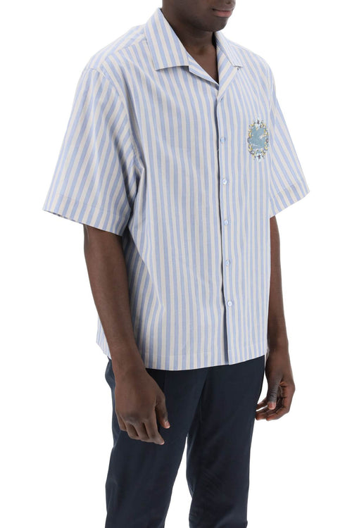 Etro Men's Pegasus Striped Bowling Shirt