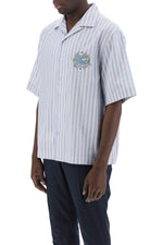 Etro Men's Pegasus Striped Bowling Shirt