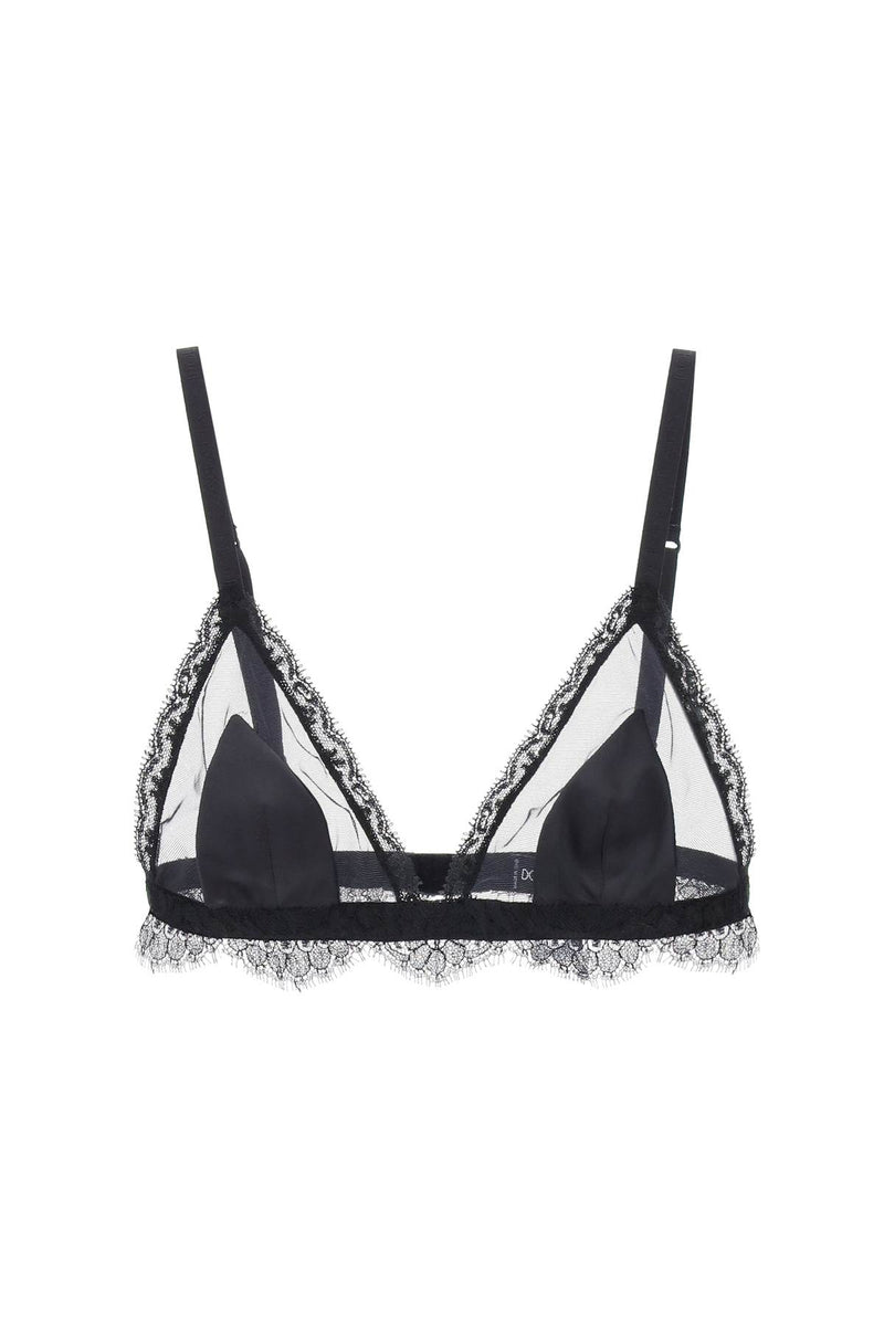 Dolce & Gabbana Women's Triangle Satin And Lace Bra