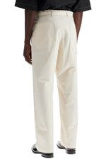 Lemaire Men's Straight-Cut Pants With Belt