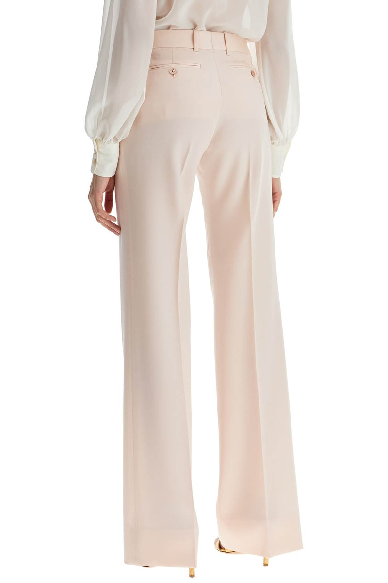 Tom Ford Women's High Waist Wide Leg Pants In Virgin Wool Light Blush