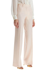 Tom Ford Women's High Waist Wide Leg Pants In Virgin Wool Light Blush