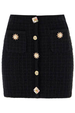 Self Portrait "Knitted Mini Skirt With Jewel Buttons