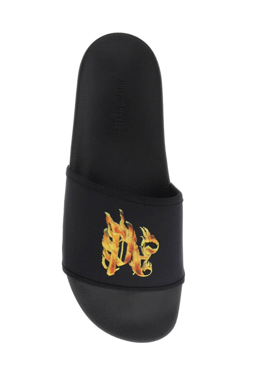 Palm Angels Men's Burning Monogram Slides