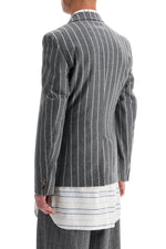 Comme Des Garcons Homme Plus Men's Striped Wool Jacket