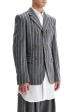 Comme Des Garcons Homme Plus Men's Striped Wool Jacket