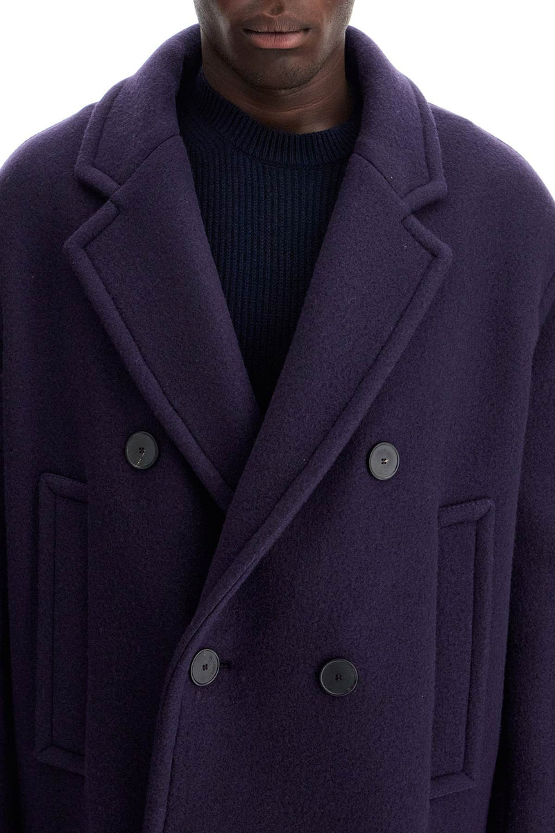 Lanvin Men's Double-Breasted Heavy Wool Coat