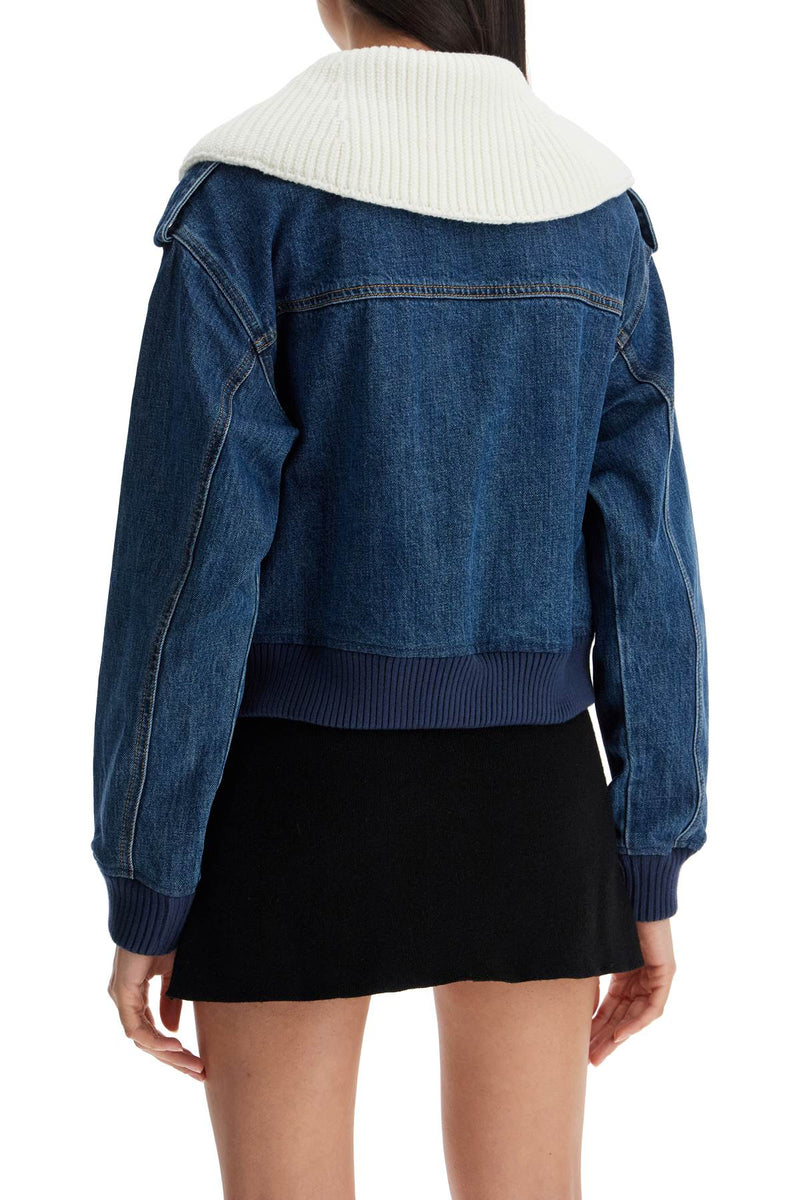 Self Portrait Denim Bomber Jacket For