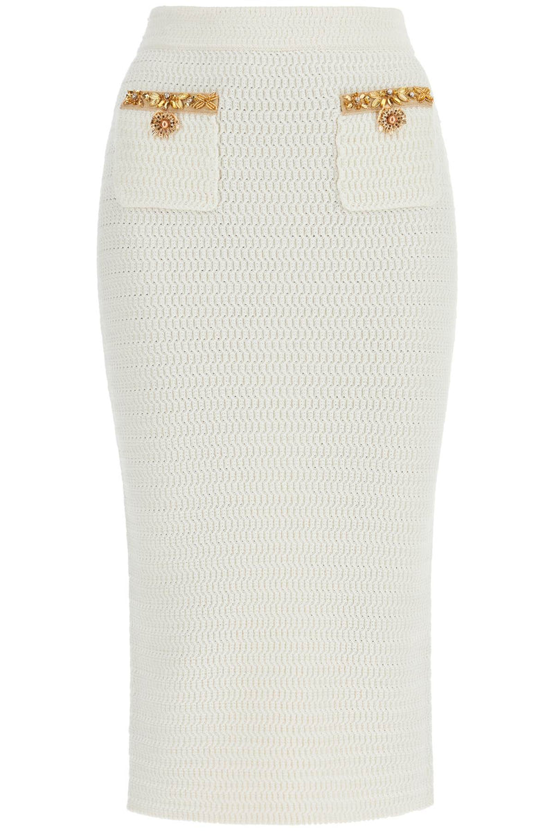 Self Portrait 'Knitted Lurex Midi Skirt