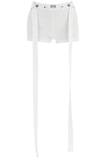 Jean Paul Gaultier Women's White Cotton Shorts With Logo Patch*** Ribbed Fabric*** Above The Knee