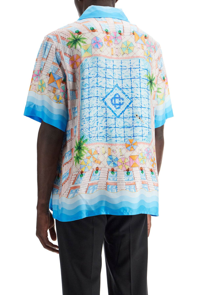 Casablanca Men's Short-Sleeved Silk Shirt